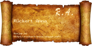 Rückert Anna névjegykártya